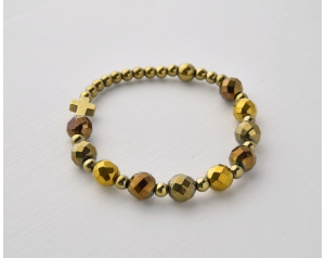 Różaniec bransoletka Hematyt W Kolorze Złotym