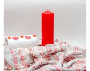 Świeca walec czerwona 25 cm