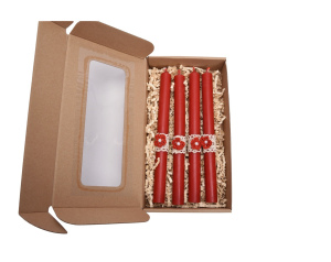 Zestaw Świece woskowe czerwone stołowe