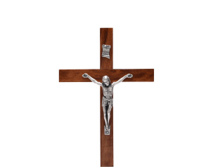 Krzyż Drewniany Brązowy Prosty 27 cm