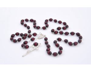 Różaniec Drewniany Bordowy