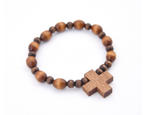 Różaniec Drewniany Bransoletka Brązowa