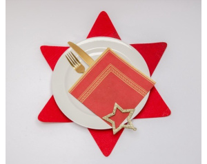 Serwetka klasyczna czerwona pasek