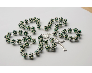 Różaniec z Kryształu Svarowskiego Zielony