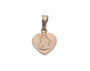 Złoty Medalik Matka Boża Częstochowska w Sercu