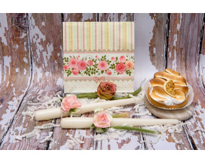 Eleganckie Świece Ozdobne "Lato" Zestaw z Serwetkami