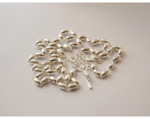 Różaniec srebrny ziarenko wzór nr 2