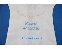 Szatka do chrztu świętego z haftem Duch święty niebieski