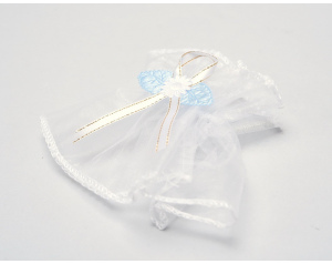 Ozdoba z Tiulu Na Świece Do Chrztu - Profitka Niebieska