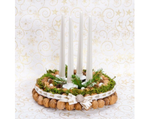 Świeca stołowa perłowa biała