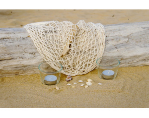 Świecznik Szklany Na Tealighty Karbowany