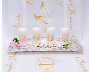 Świeca wałek biała - komplet 4 szt, komunijna