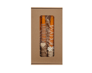 Świeca stołowa pomarańczowa zestaw ozdobny