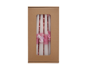 Świeca stołowa biała zestaw ozdobny