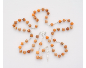 Różaniec Srebrny Kamień Cesarski Pomarańczowy
