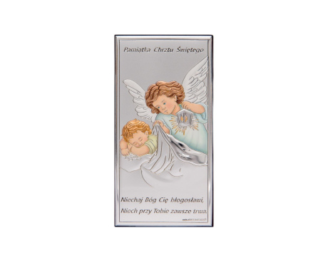 Obrazek srebrny PAMIĄTKA CHRZTU ŚWIĘTEGO morski