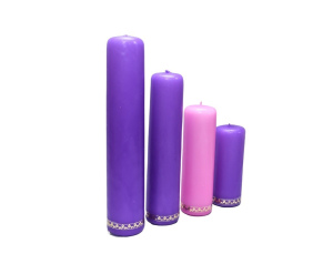 Świece Adwentowe Komplet Stopniowane z Różową Świecą