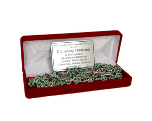 Różaniec z Kryształu Svarowskiego Zielony