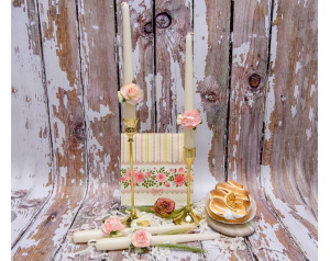 Eleganckie Świece Ozdobne "Lato" Zestaw z Serwetkami