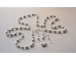 Różaniec srebrny ziarenko wzór nr 2