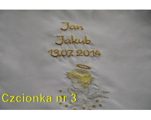 Szatka do Chrztu Świętego z haftem, kolor srebrny