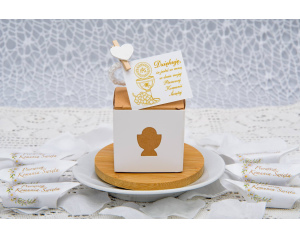 Podziękowanie - Pierwsza Komunia Święta - Krówki w pudełku z kielichem