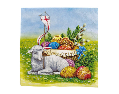 Serwetka dekoracyjna Wielkanoc Baranek