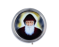 Pudełko Metalowe na Różaniec Święty Charbel