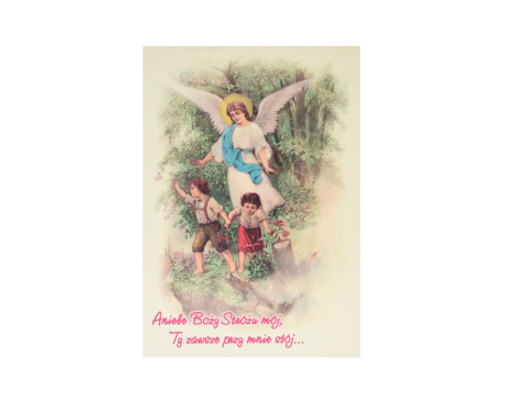 Obrazek Na Drewnie Anioł Stróż z Dziećmi