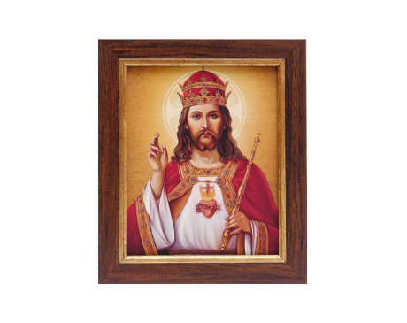 Obraz Chrystus Król w ramie z paskiem
