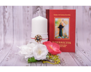 Świeca Ozdobna Biała Faustyna 12 cm