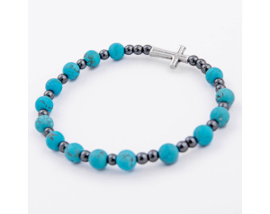 Różaniec Bransoletka z Kamieni Turkus Matowy