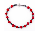 Różaniec Bransoletka z Kamieni Koral Czerwony