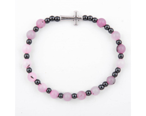 Różaniec Bransoletka Kwarc Różowy
