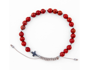 Bransoletka Koronka Pokoju Jaspis czerwony