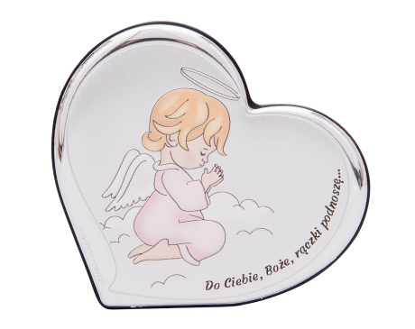 Obrazek srebrny Serce Aniołek