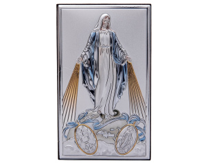 Obrazek srebrny Matka Boża z Cudownym medalikiem