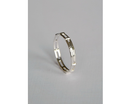 Różaniec srebrny na palec obrączka wzór 10