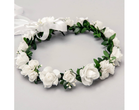 Wianek Komunijny Różyczki Biały