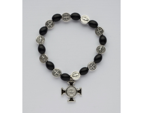 Bransoletka z Krzyżem św. Benedykta Czarny