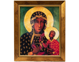 Obrazek religijny w ramce z Matką Boską