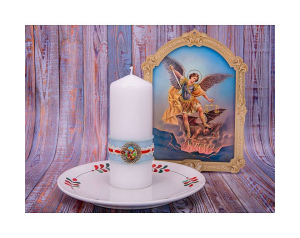 Świeca Ozdobna biała Michał 15 cm