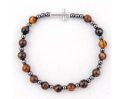 Różaniec Bransoletka z Kamieni Tygrysie Oko Brązowe