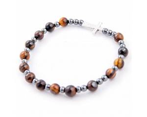 Różaniec Bransoletka z Kamieni Tygrysie Oko Brązowe