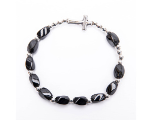 RÓŻANIEC NA RĘKĘ – Bransoletka Modlitewna z Hematytem – Ręcznie Robiona Biżuteria Religijna