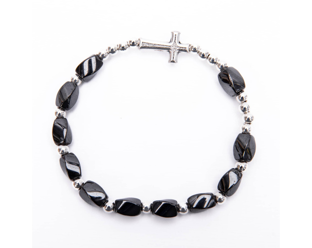 RÓŻANIEC NA RĘKĘ – Bransoletka Modlitewna z Hematytem – Ręcznie Robiona Biżuteria Religijna