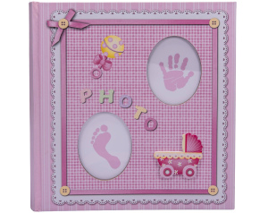 Album na Zdjęcia Dla Dziewczynki Baby Różowy z Wózkiem