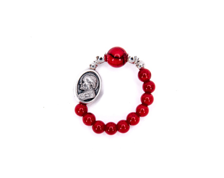 Różaniec 10 Na Palec Koral Czerwony