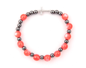 Różaniec Bransoletka Kocie Oko Czerwone