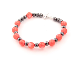 Różaniec Bransoletka Kocie Oko Czerwone